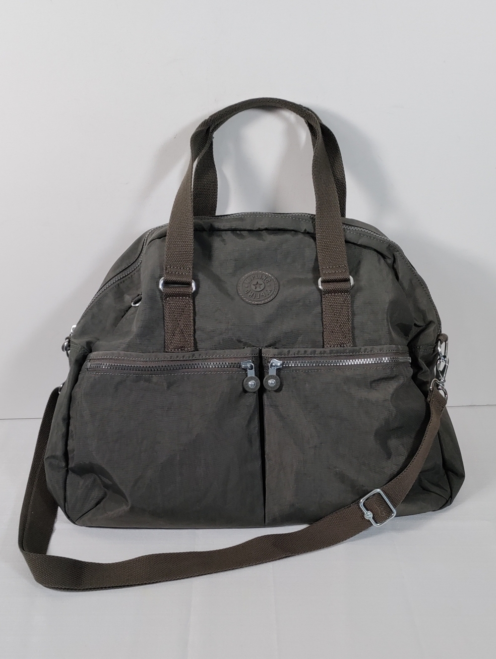 I400 Kipling green Eugina XL Weekender Duffle Bag